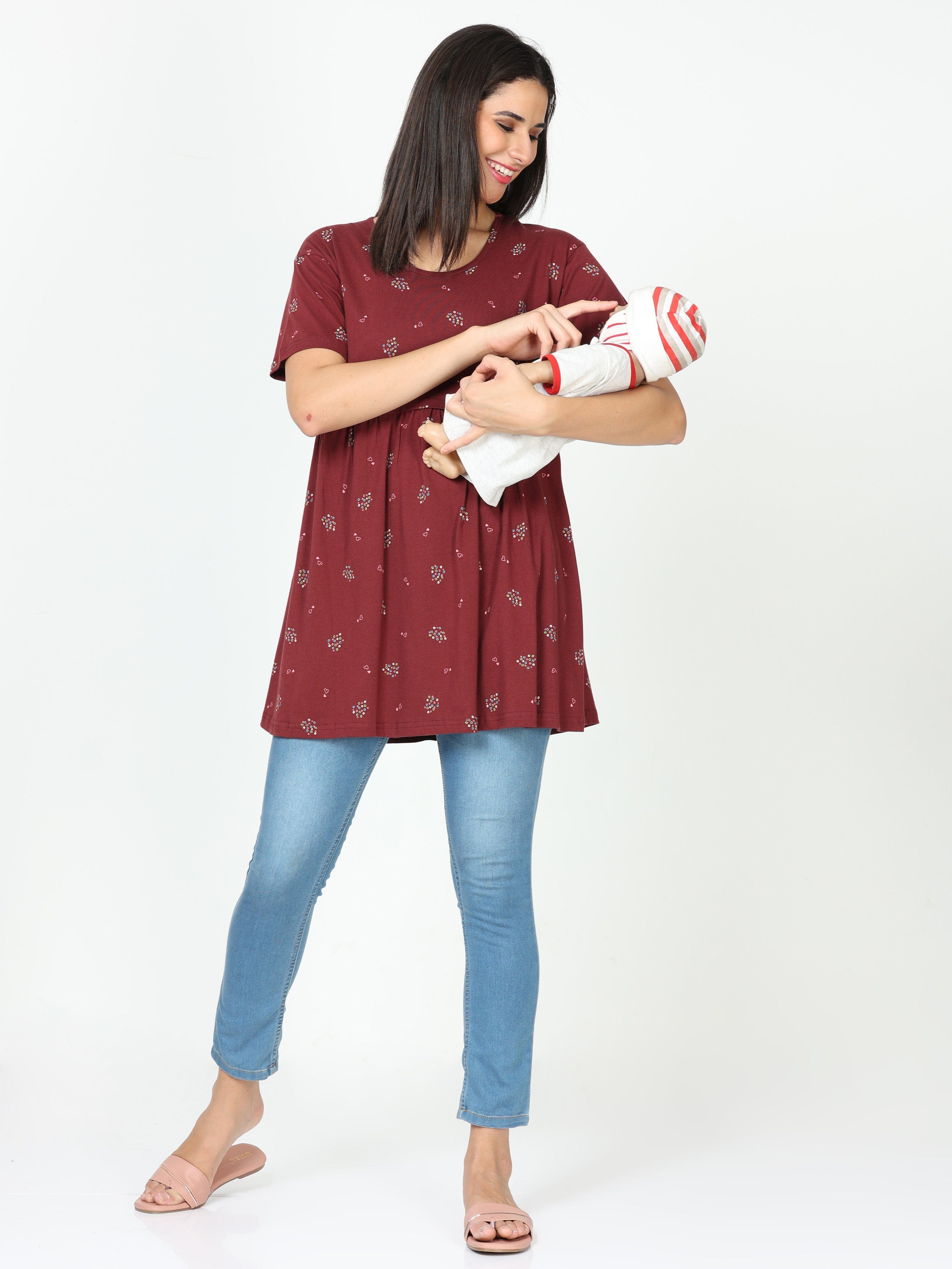 Hosiery Cotton Maternity Feeding Top