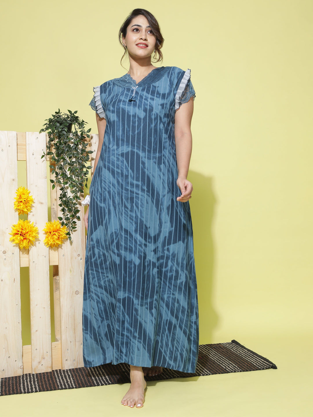  Alpine Nighty  Blue Nighty - Buy Trendy XXL Nighty For Women Online- 9shines label 