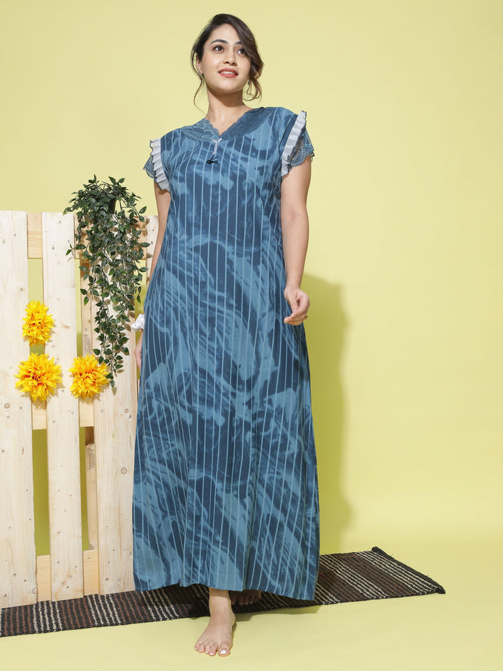  Alpine Nighty  Blue Nighty - Buy Trendy XXL Nighty For Women Online- 9shines label 