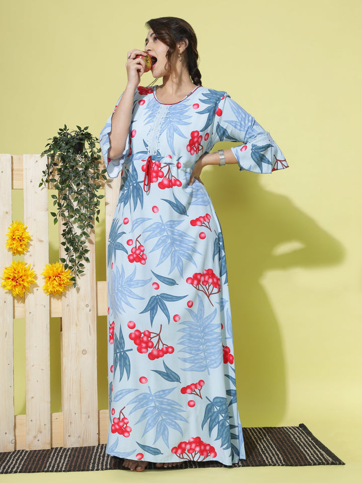  Rayon Designer Nighty  Shop Latest Sky Blue Nighty Dress at Great Price Online- 9shines label 