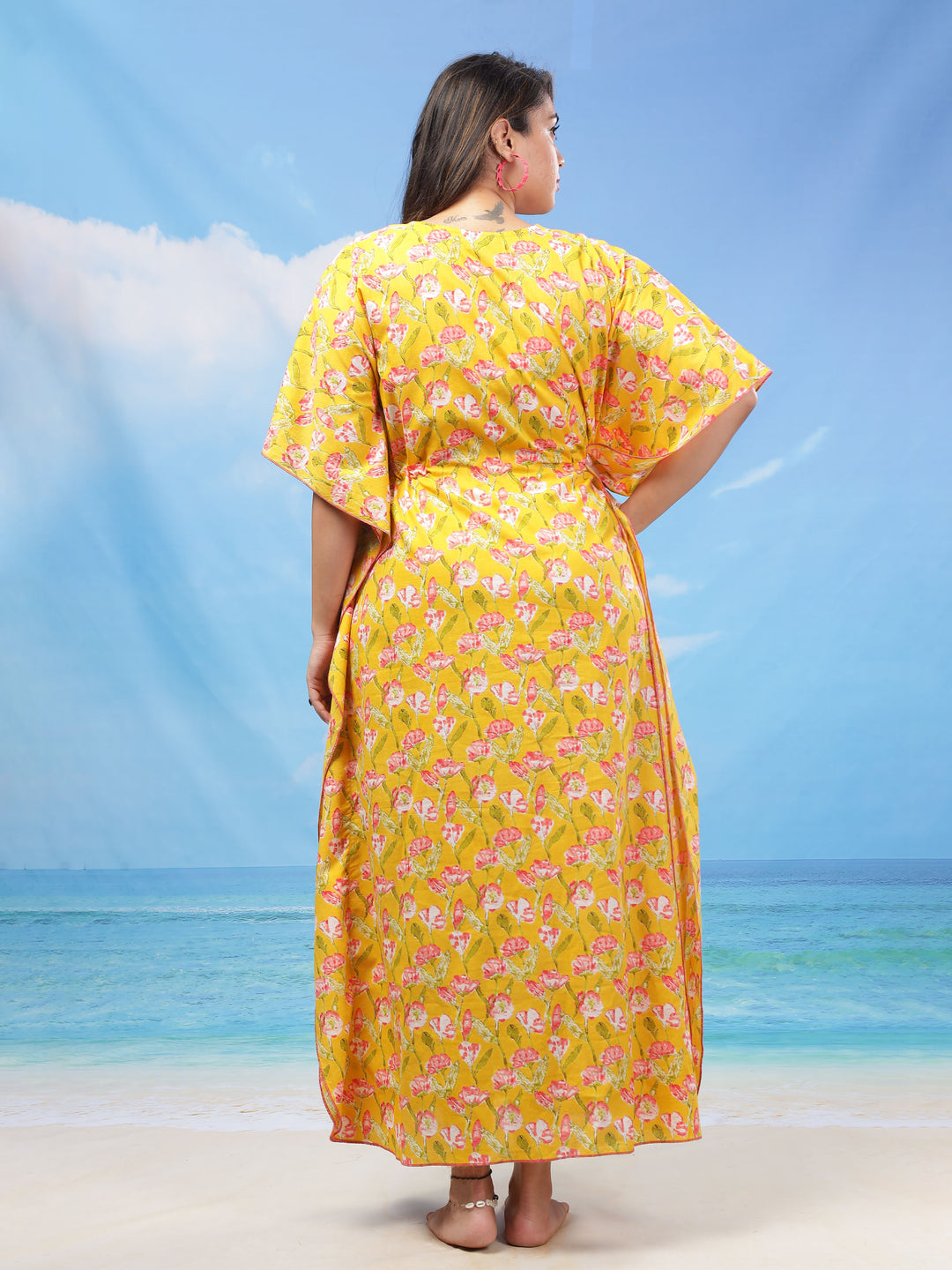  Kaftan  Shop Our Yellow Floral Designer Kaftan Dress - 9shines label 