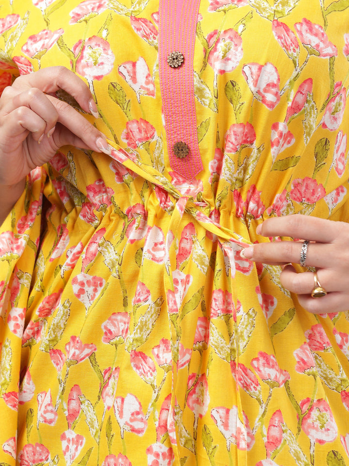  Kaftan  Shop Our Yellow Floral Designer Kaftan Dress - 9shines label 