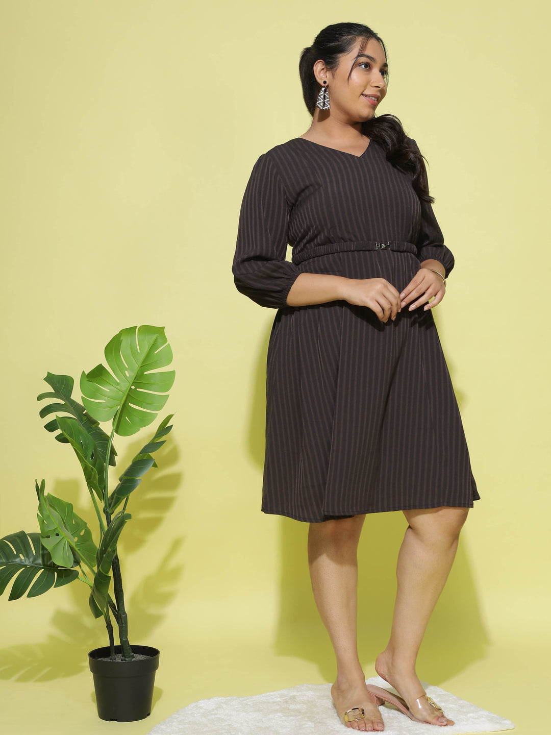  Casual Dresses  Plus Size Dresses Online India - Buy Black Polyster Dress- 9shines label 