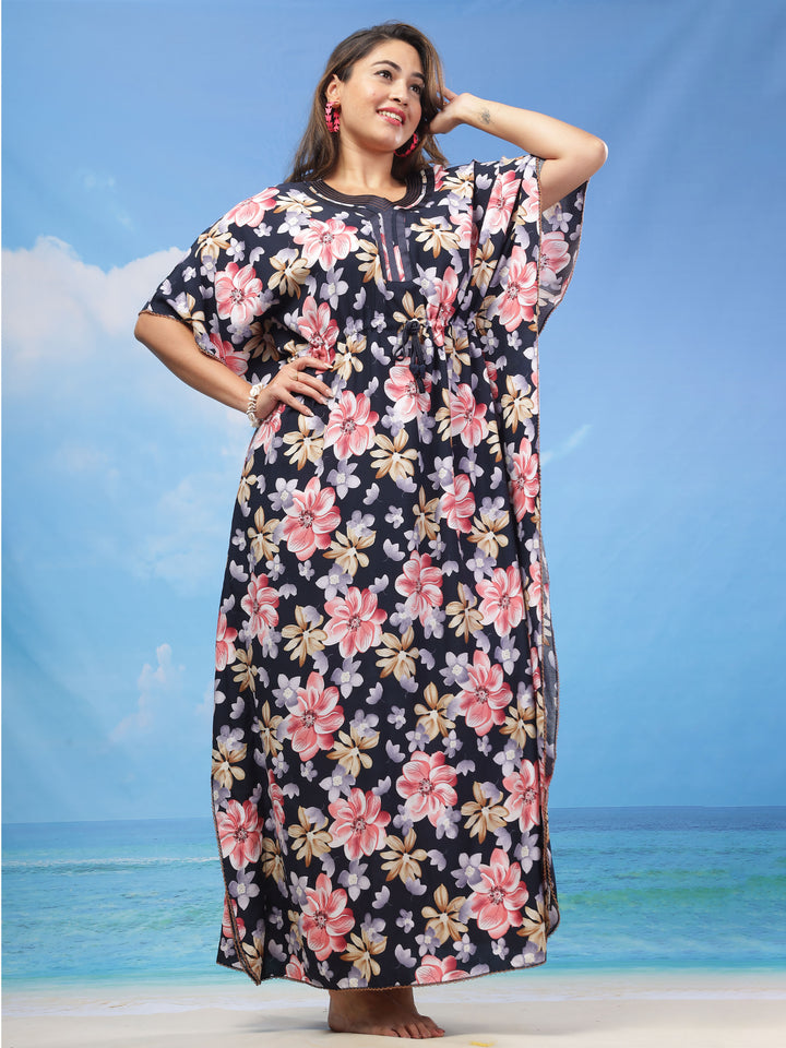  Rayon Kaftan  Navy Blue Kaftan: Sophistication meets Comfort- 9shines label 