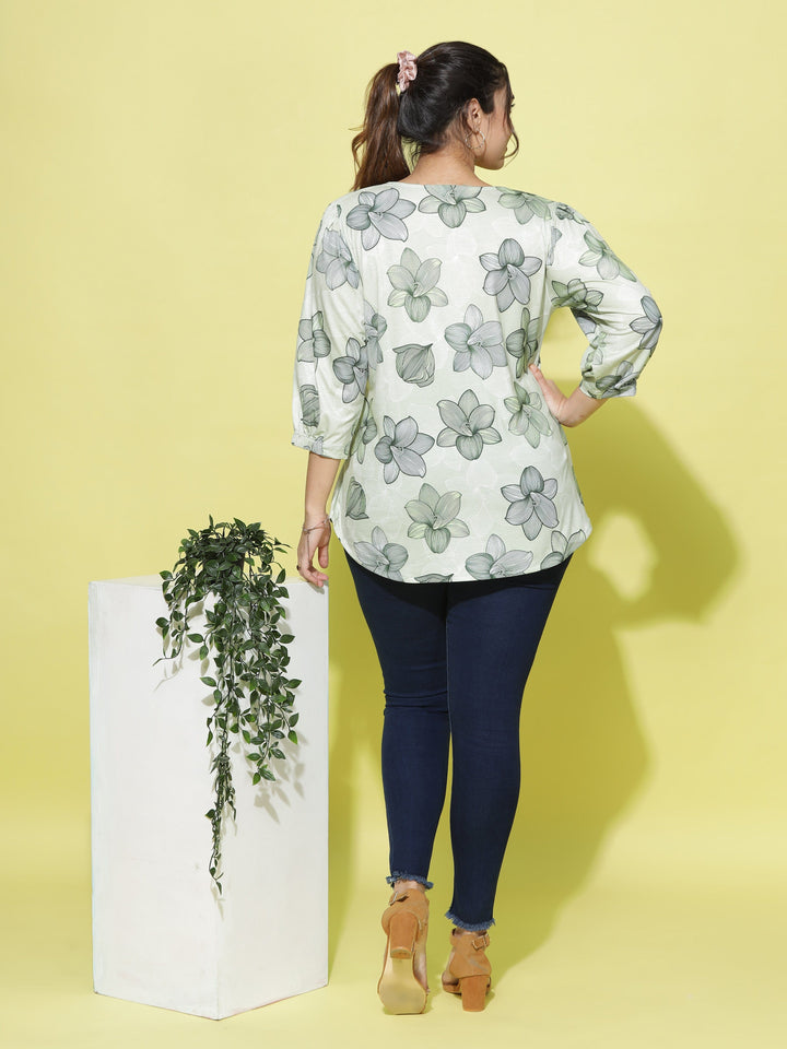  Casual Tops  V Neck Tops - Buy Trendy Mint Green Cotton Top Online- 9shines label 