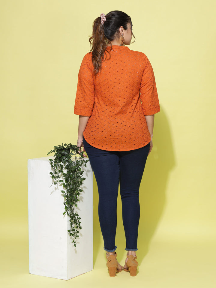  Casual Tops  Ladies Plus Size Tops - Shop Rust Cotton Top Online In India- 9shines label 