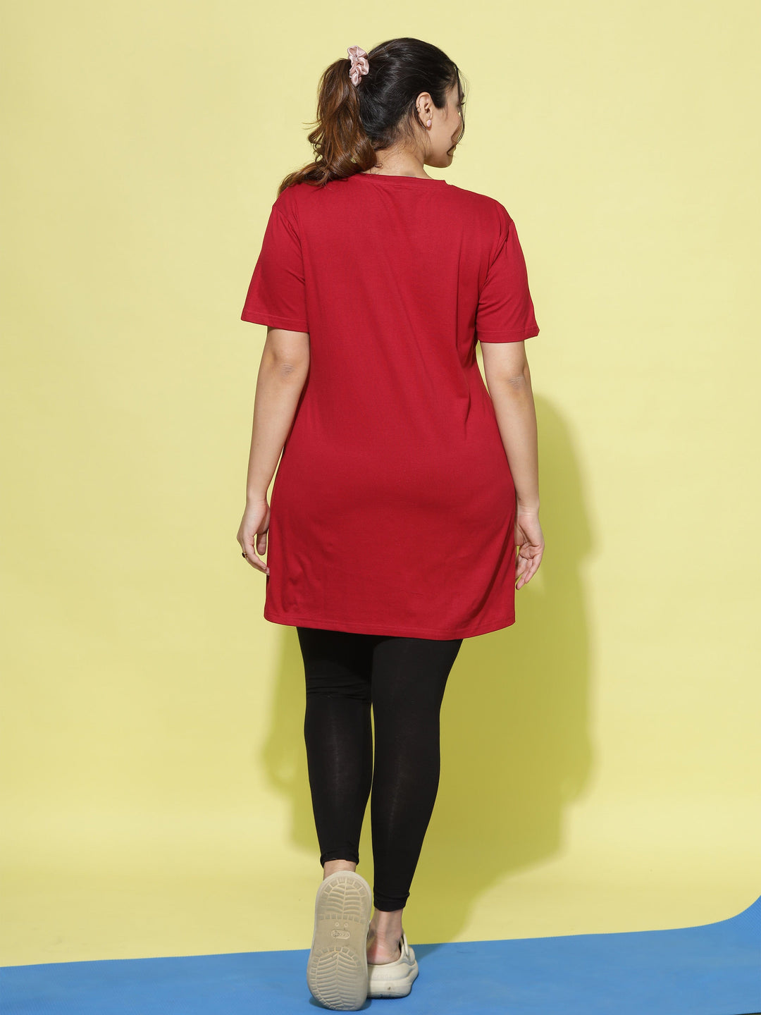 Hosiery Cotton Plus Size T-shirt with Pockets Red - 9shines label