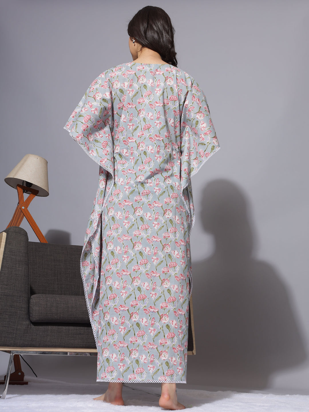  Maternity Kaftan  Floral Kaftan Dress: Fashion-forward Wear for Nursing Moms- 9shines label 