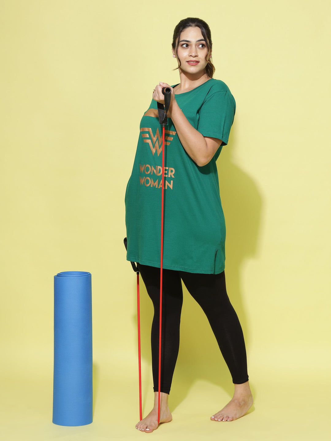  Plus Long T-shirt  Plus Size T Shirts For Womens India - Buy Green Cotton T Shirt- 9shines label 