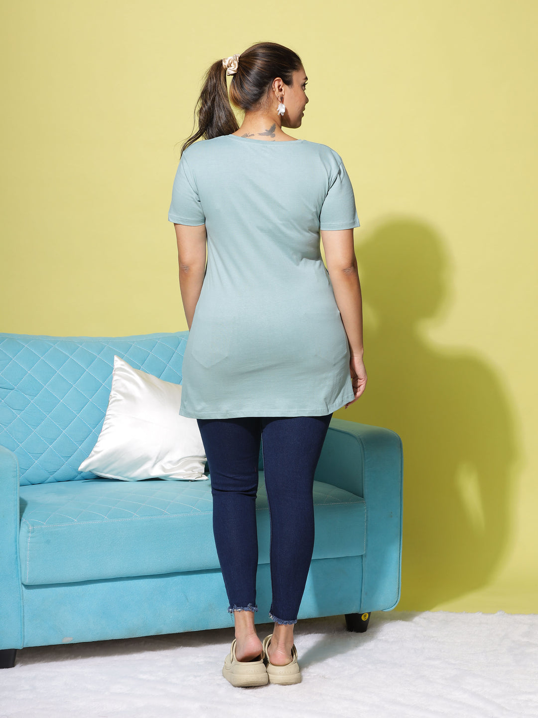 Hosiery Cotton T-shirt with Pockets Olive Grey