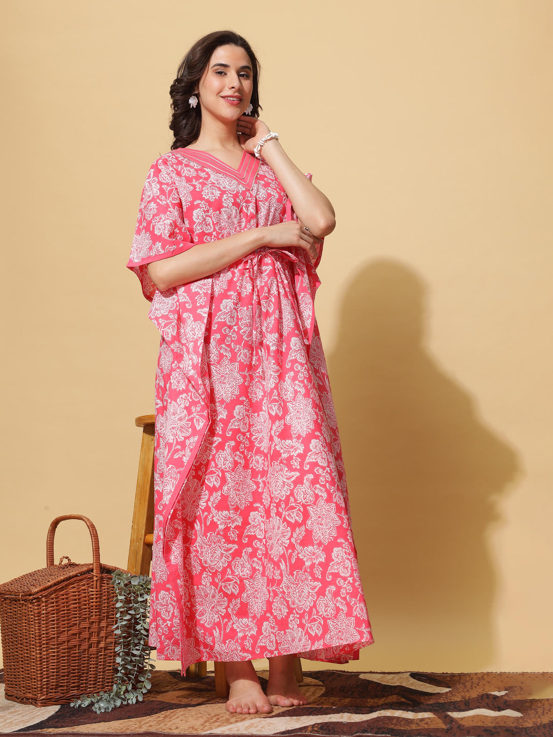  Kaftan  Shop Our Yellow Floral Designer V Neck Kaftan Dress - 9shines label 