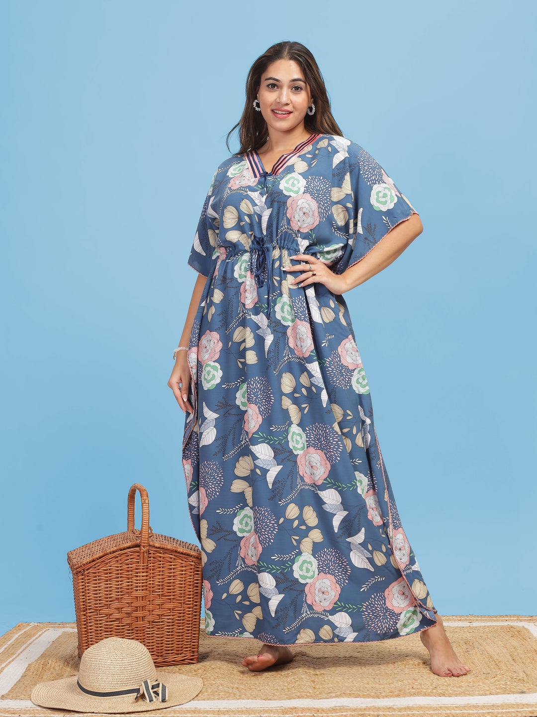  Rayon Kaftan  Shop Navy Blue Kaftan Now : Elegant & Versatile- 9shines label 