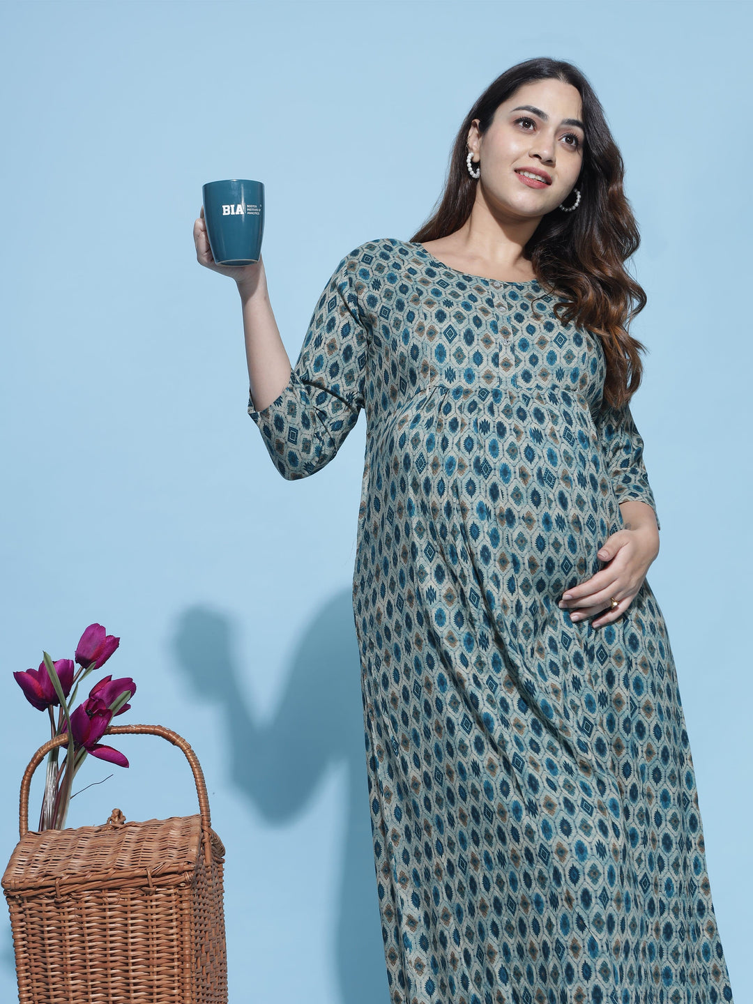  Maternity Dress  Buy Trendy Bottle Green Maternity Dress at Great Price Online- 9shines label 