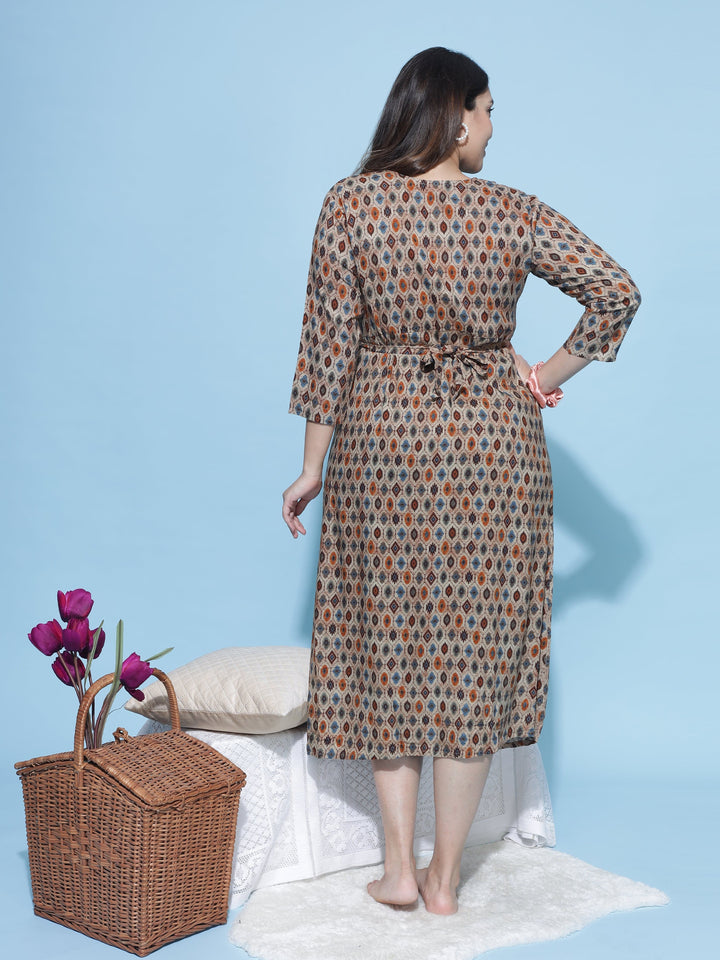  Maternity Dress  Shop Cool and Comfortable Brown Maternity Feeding Dress Online- 9shines label 