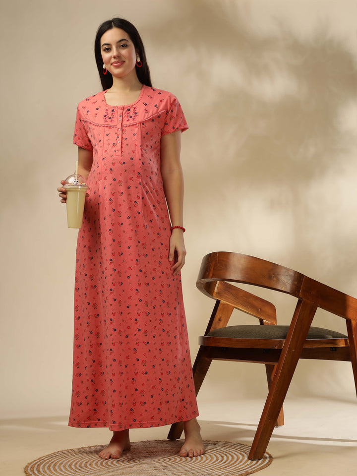 Peach nightdress for women