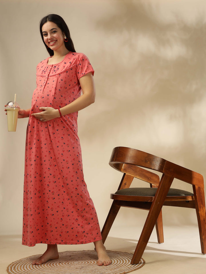 Peach nightdress for women