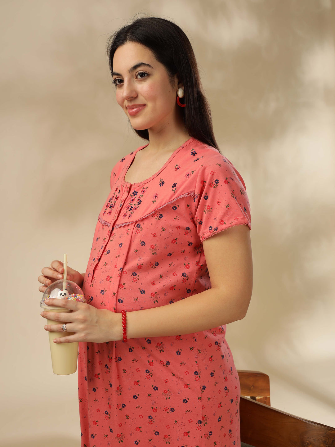 Peach nightdress for women