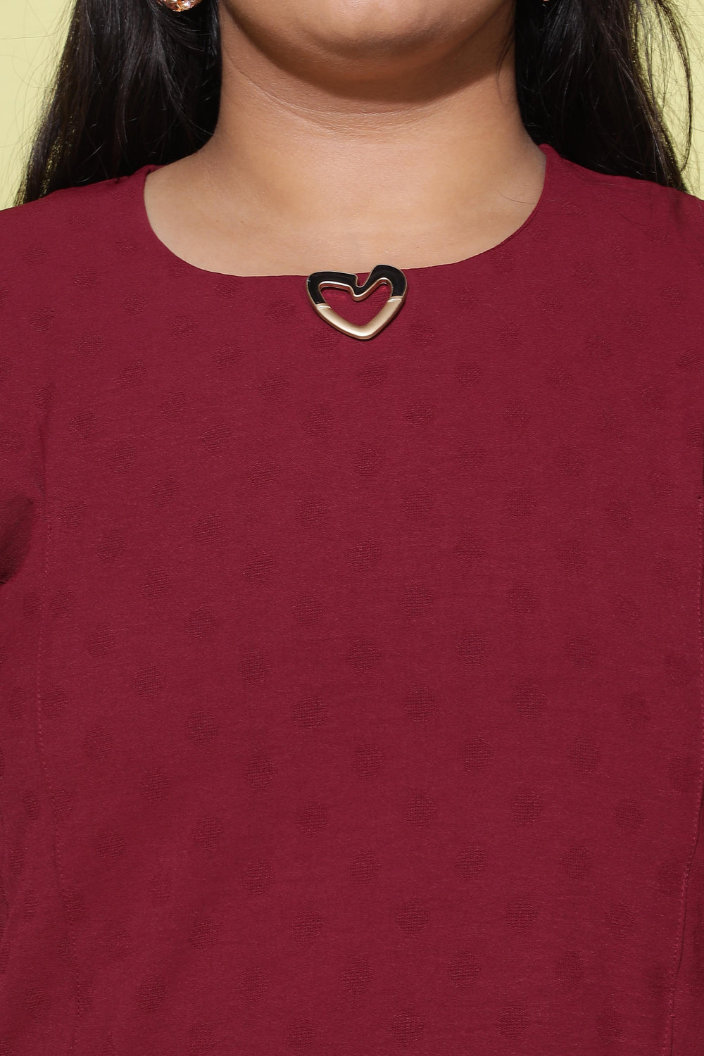  Casual Tops  Plus Size Tops - Shop Trendy Maroon Polyster Top Online- 9shines label 