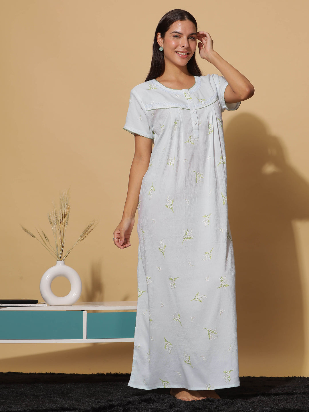  Premium Crush Cotton  Shop the Best Imported Sky Blue Crush Stretchable Maxi- 9shines label 