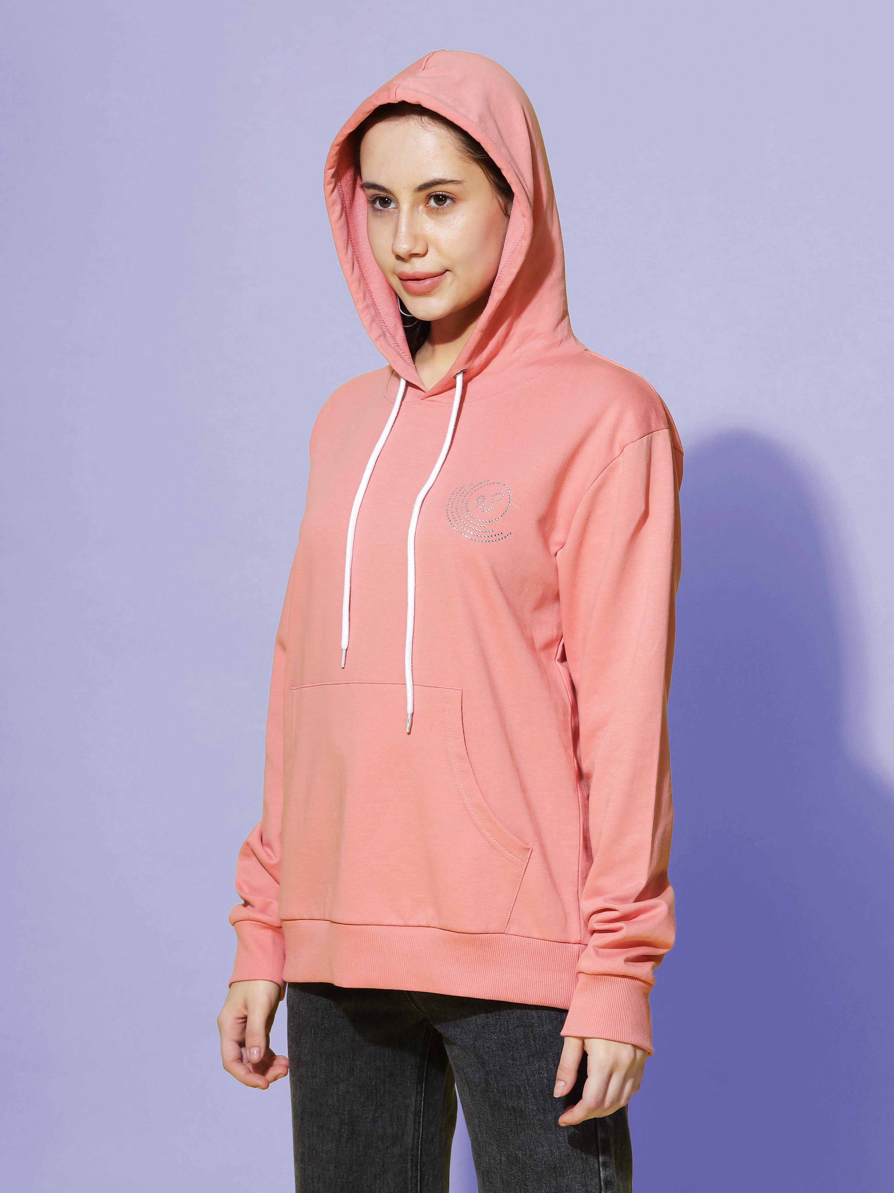 Buy Hosiery Cotton Hoodie Peach at 9shines label