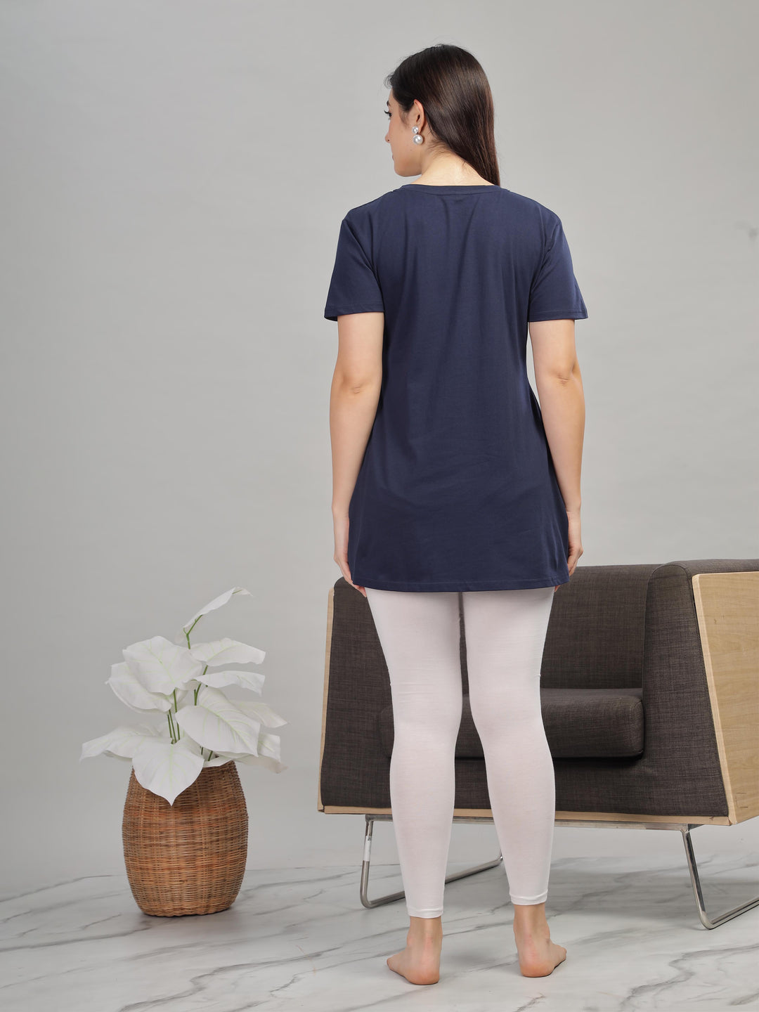 Navy-Blue-Long-T-Shirt-with-pockets-for-women