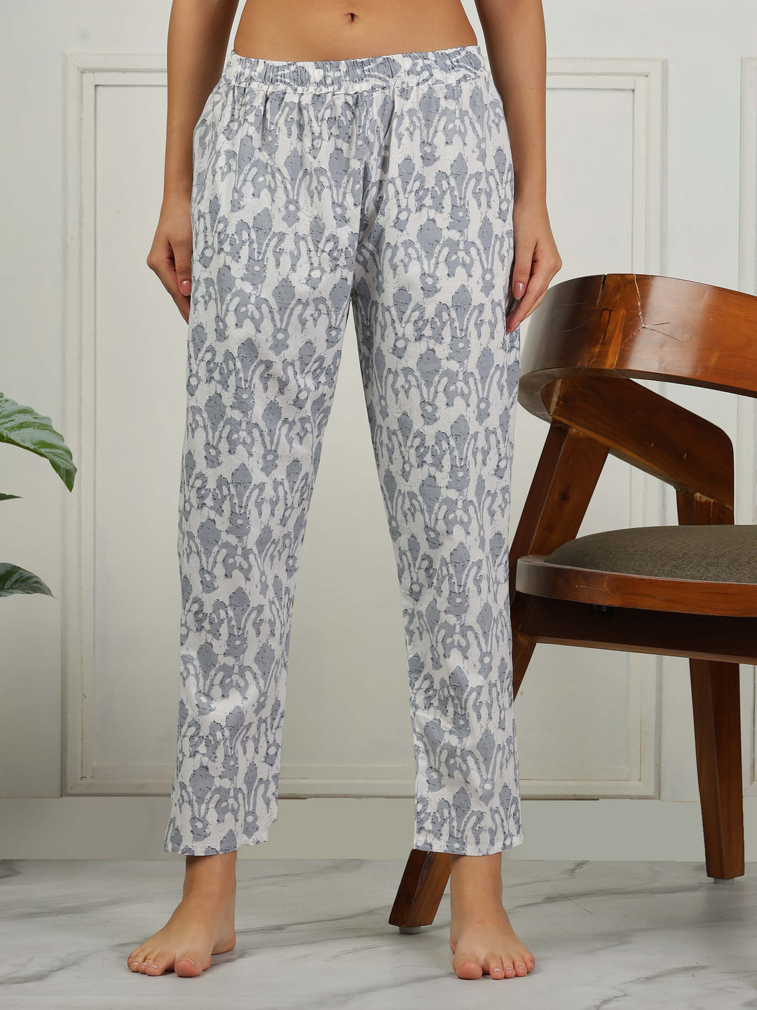 Grey Cotton Pajama Set for Women Soft & Stylish Nightwear