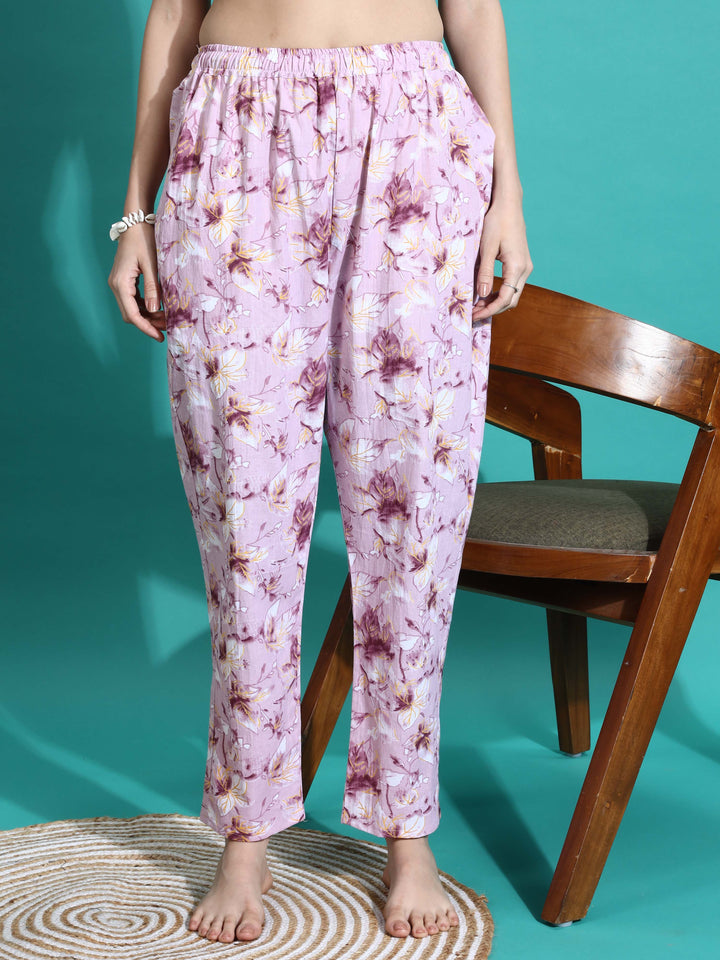 Soft Mauve Cotton Pyjama Set for Women Nightwear Collection