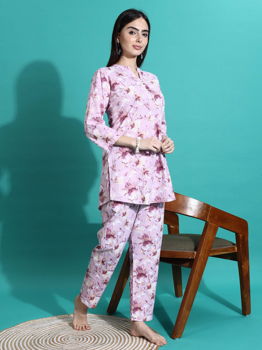 Soft Mauve Cotton Pyjama Set for Women Nightwear Collection