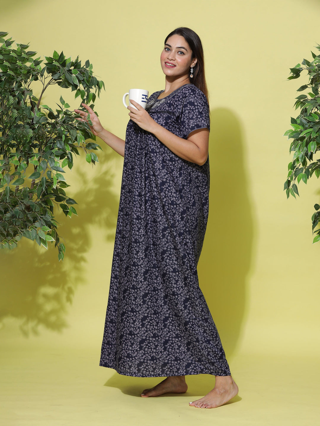  Poly Viscose Nighty  Polyester Nighty - Designer Nighty Online At 9shines Label- 9shines label 