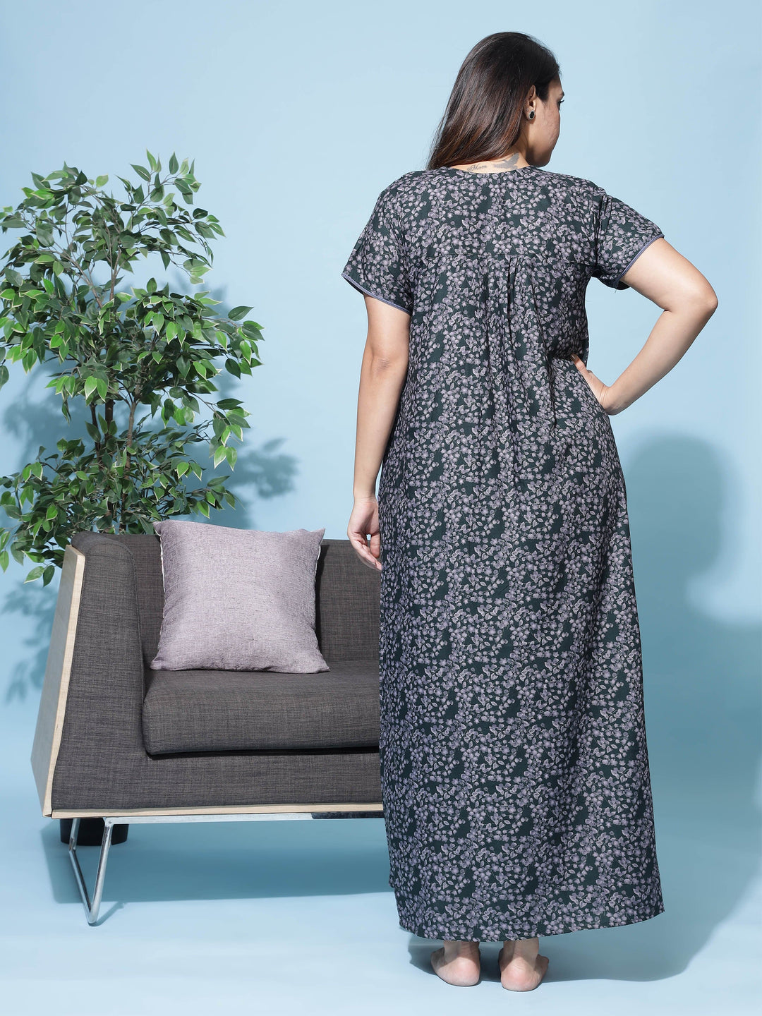  Poly Viscose Nighty  Polyester Nighty - Designer Nighty Online At 9shines Label- 9shines label 