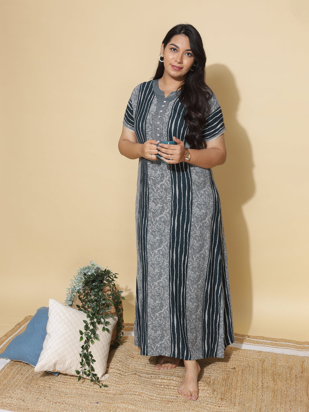  Alpine Nighty  Buy Latest Green Ladies Maxi Nighty Online in India- 9shines label 