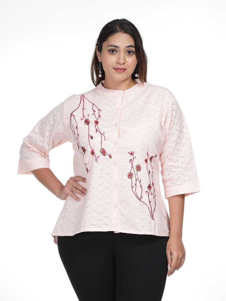  Casual Tops  Big Size Tops For Ladies - Buy Latest Peach Cotton Top Online- 9shines label 