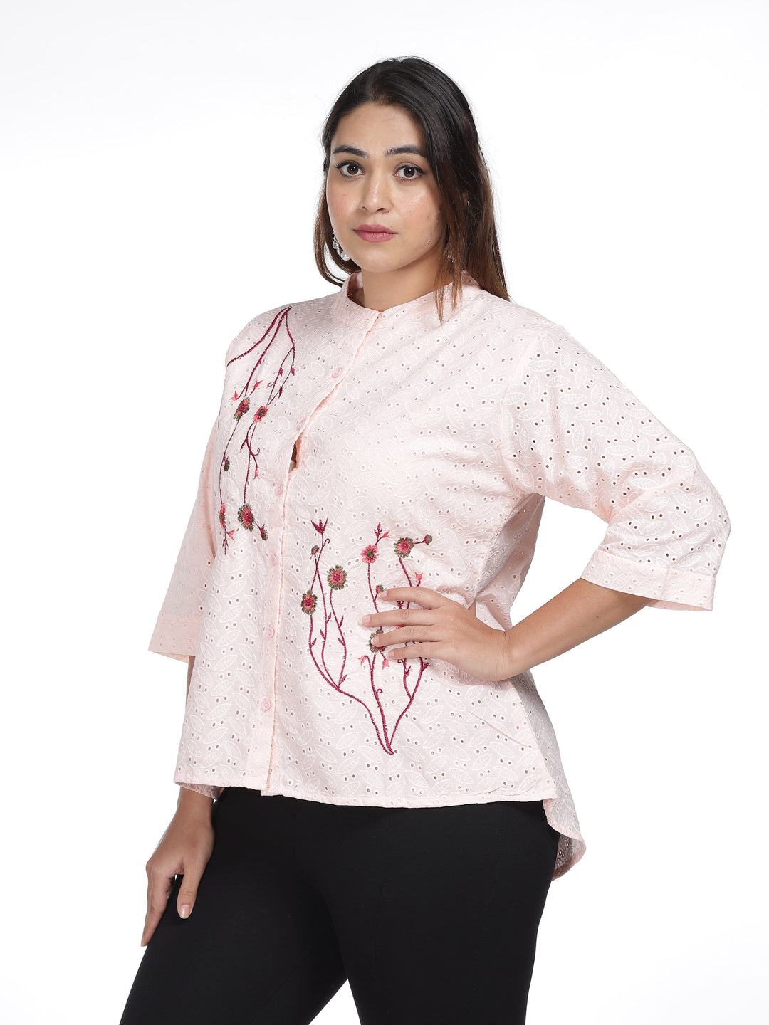  Casual Tops  Big Size Tops For Ladies - Buy Latest Peach Cotton Top Online- 9shines label 