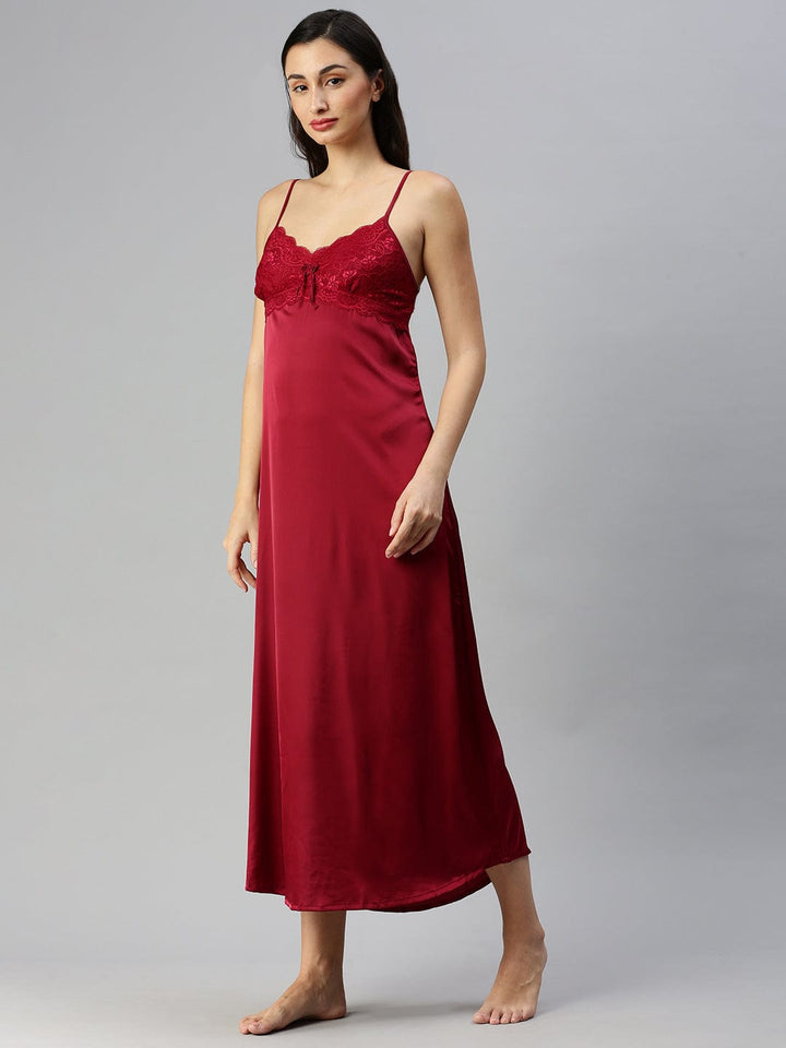  Long Robe Long Gown  Cherry Long Nighty Gown - Buy Indian Bridal Nightwear Online- 9shines label 