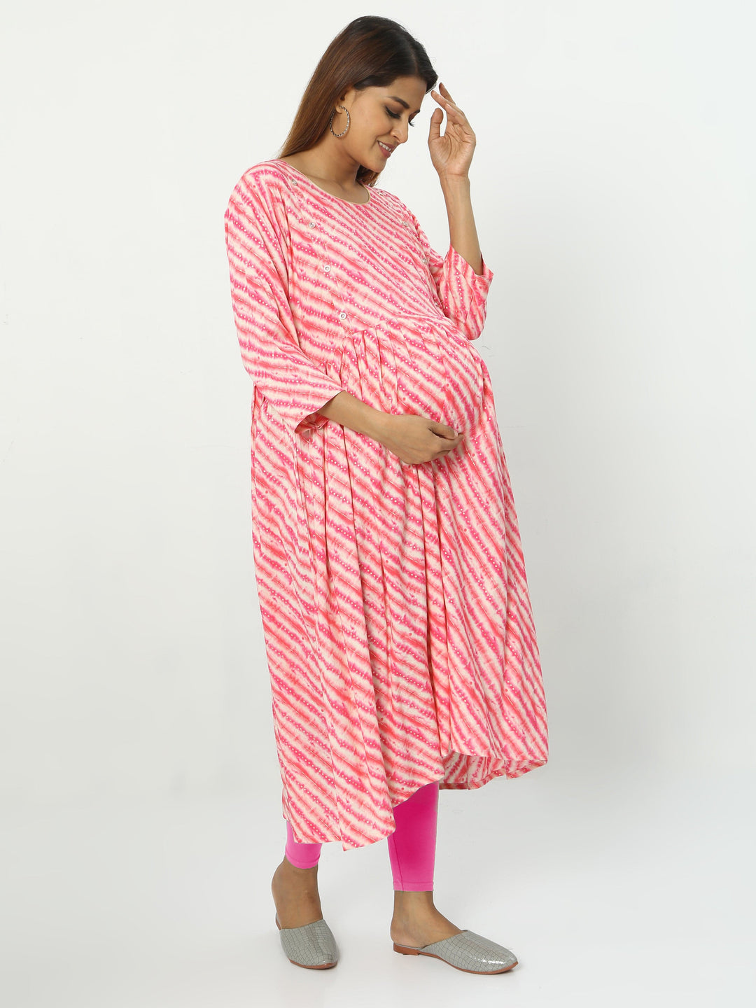  Maternity Kurti  Buy Rayon Maternity Feeding Rani Pink Kurti- 9shines label 