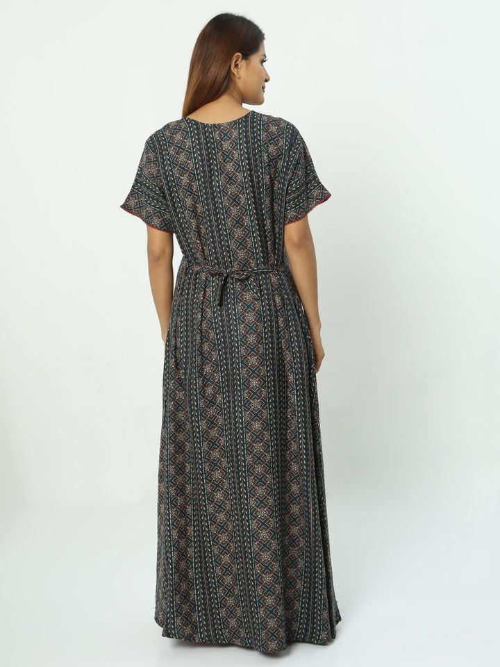  Alpine Nighty  Green Nighty - Buy Alpine Maxi Designer Nighty Online- 9shines label 