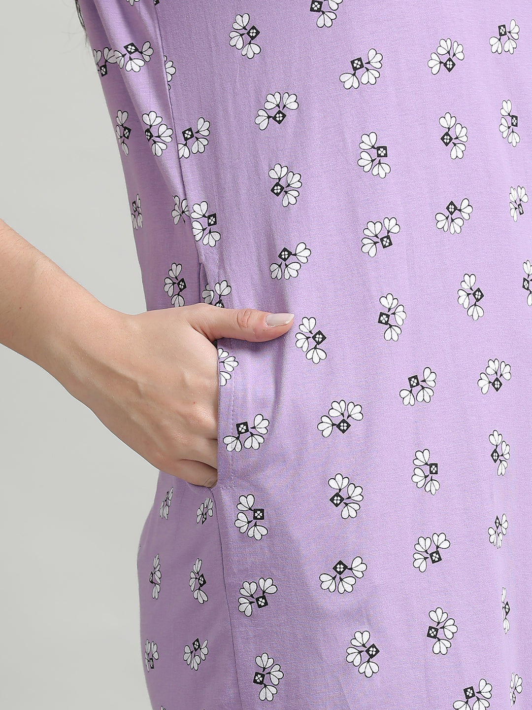 Discover Lilac Cotton Short Nightdress for Comfortable Nights