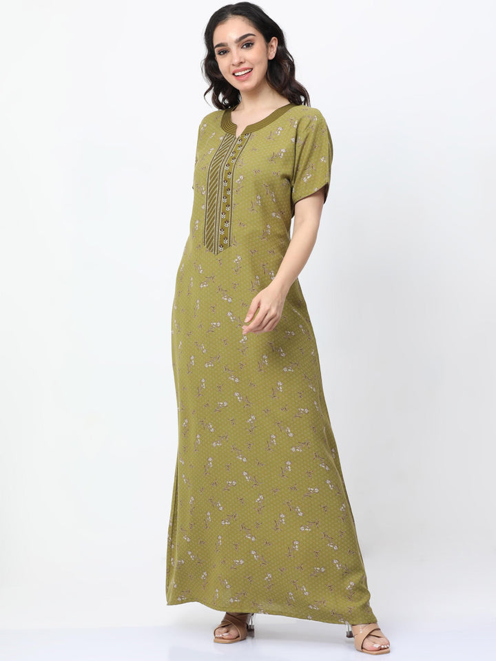  Alpine Nighty  Green Nighty - Buy Trendy Alpine Designer Nighty Online- 9shines label 