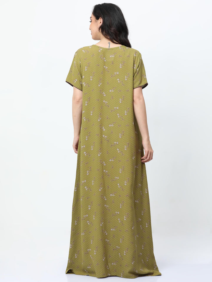  Alpine Nighty  Green Nighty - Buy Trendy Alpine Designer Nighty Online- 9shines label 