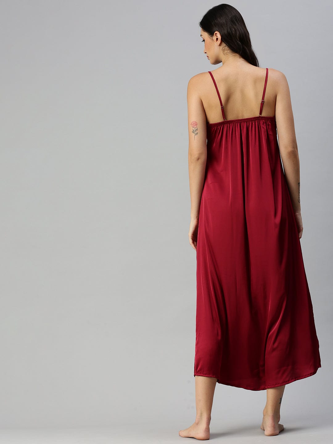  Long Robe Long Gown  Cherry Long Nighty Gown - Buy Indian Bridal Nightwear Online- 9shines label 