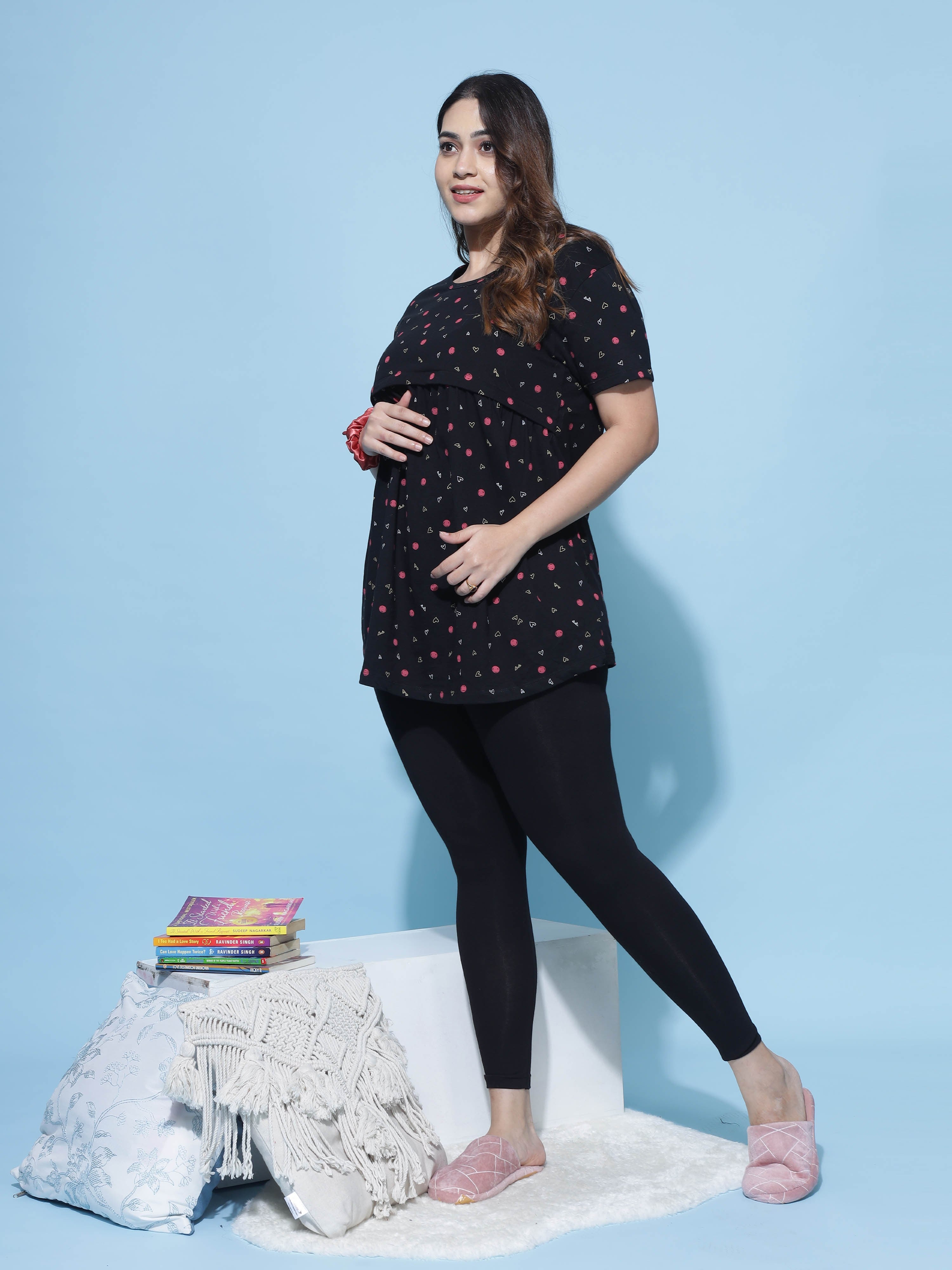 Organic Cotton Chino Trousers for Maternity with Belly Band, Neo Seamless  by ENVIE DE FRAISE - multicoloured, Maternity
