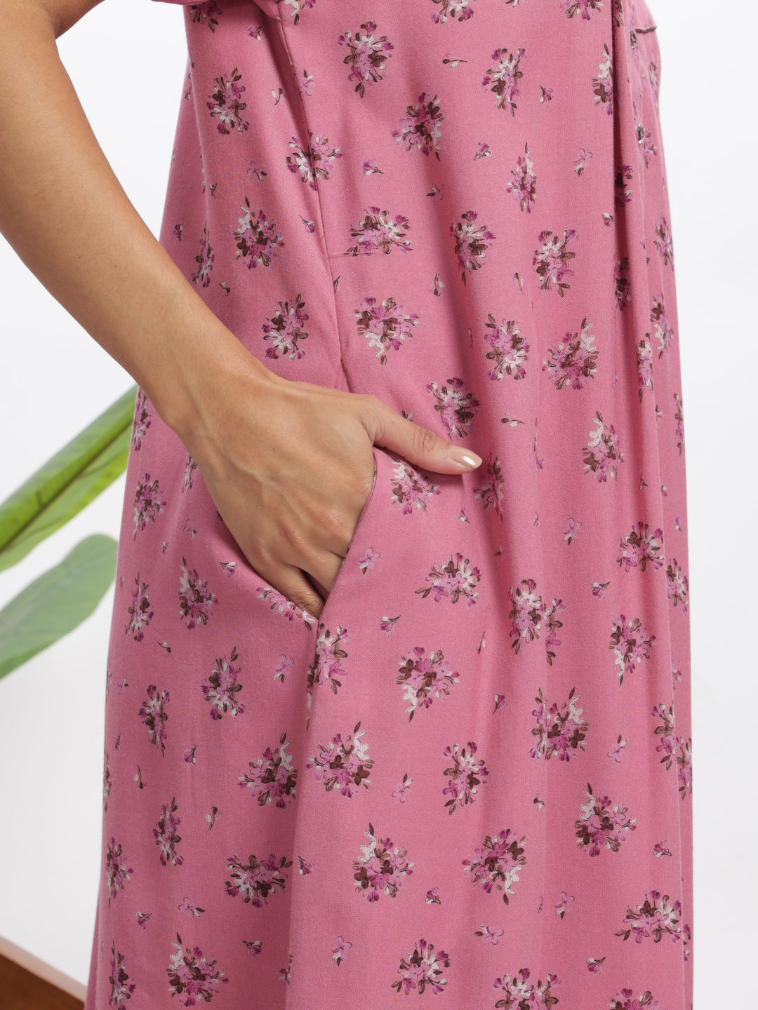  Alpine Nighty  Chic Pink Blossom Alpine Maxi Nighty - Floral Print Designer Nightdress- 9shines label 