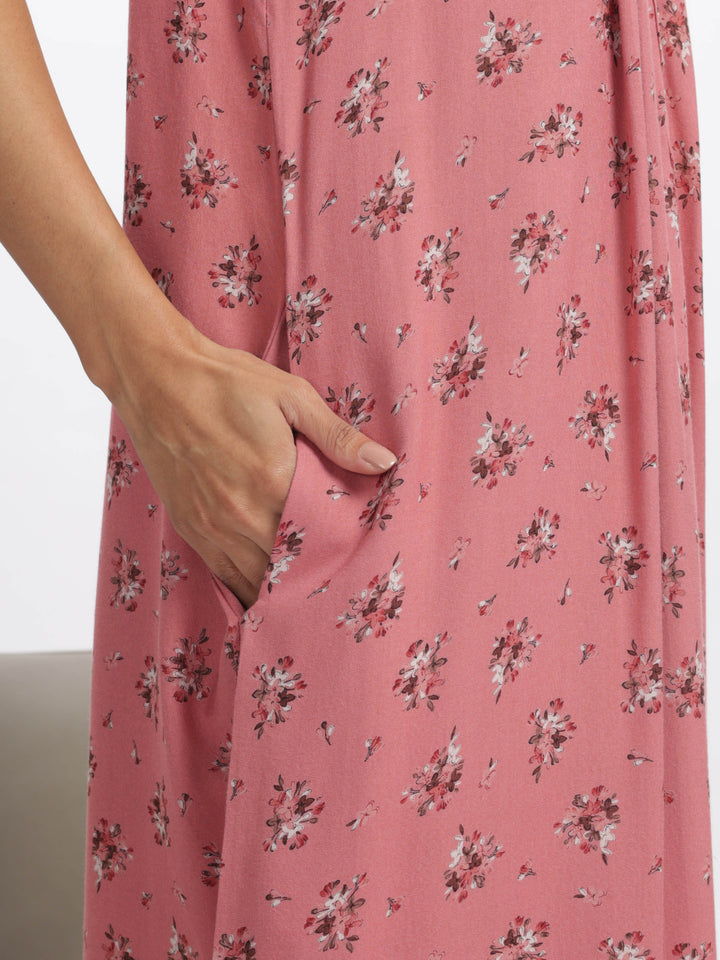  Alpine Nighty  Elegant Peach Blossom Alpine Maxi Nighty - Luxurious Comfort & Style- 9shines label 