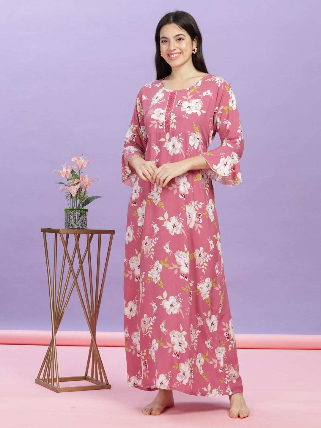 pink-floral-rayon-nighty