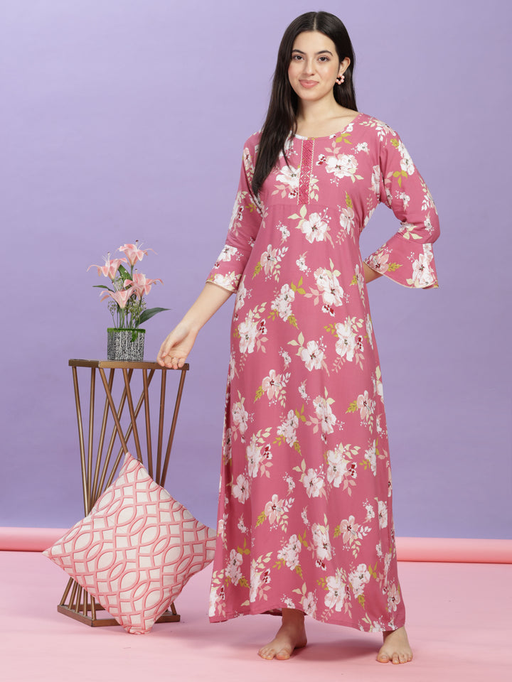 pink-floral-rayon-nighty