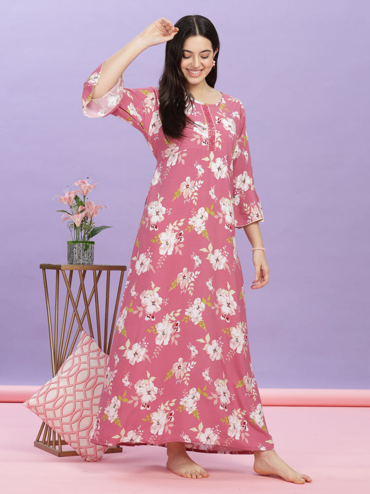 pink-floral-rayon-nighty