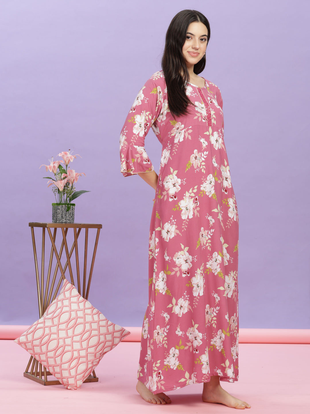 pink-floral-rayon-nighty