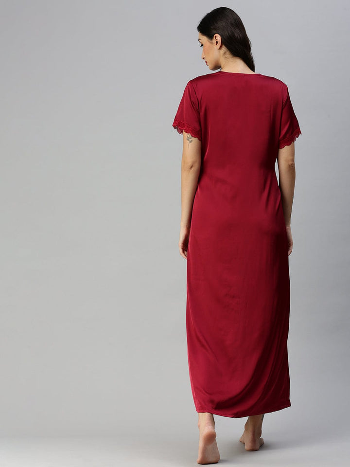  Long Robe Long Gown  Cherry Long Nighty Gown - Buy Indian Bridal Nightwear Online- 9shines label 