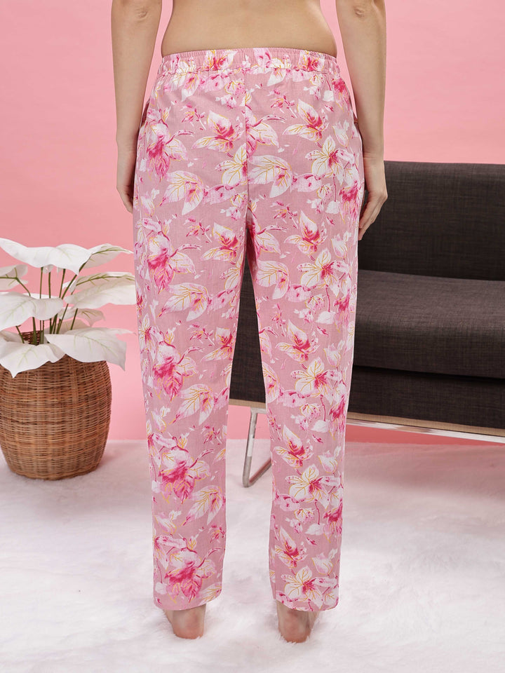 Soft Stylish Pink Cotton Pyjama Set for Women