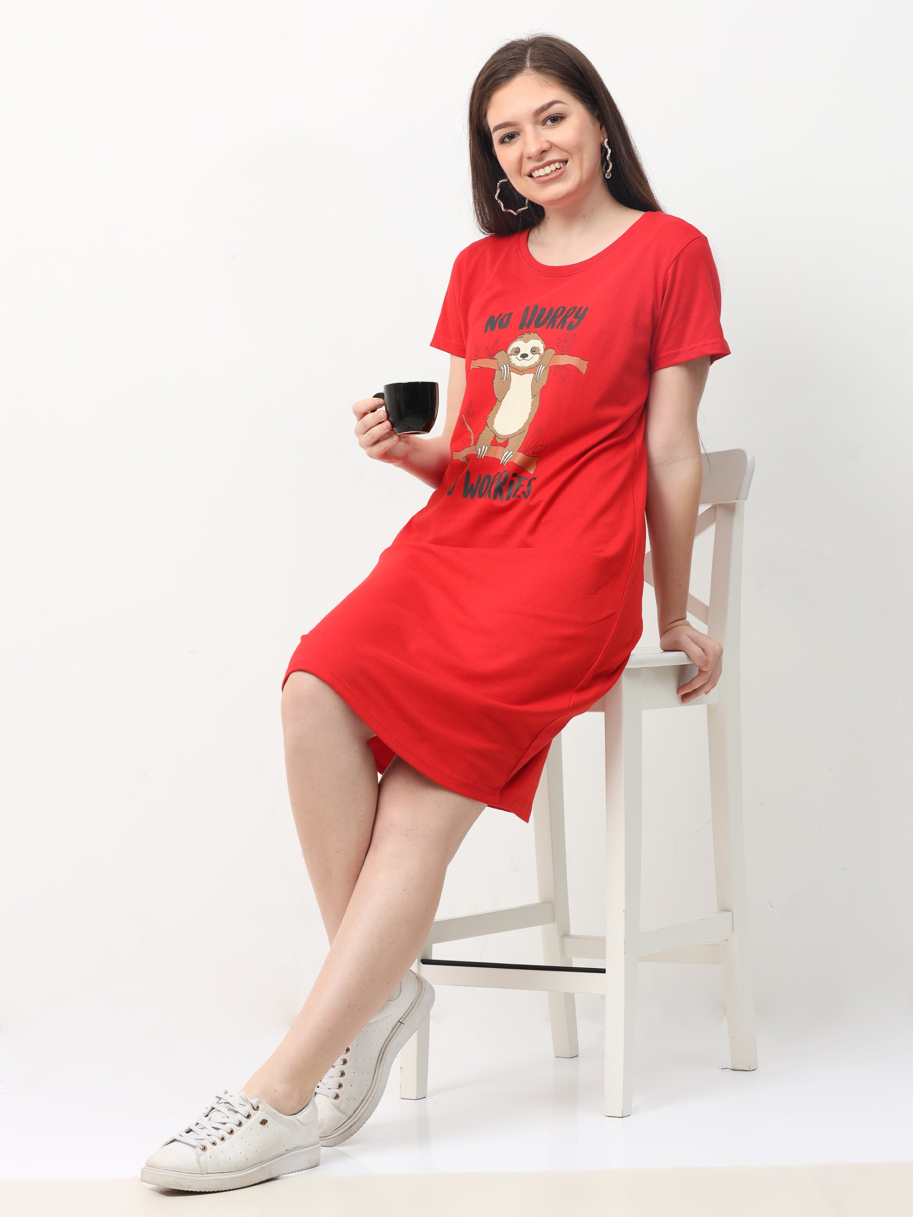 Red short online nighty